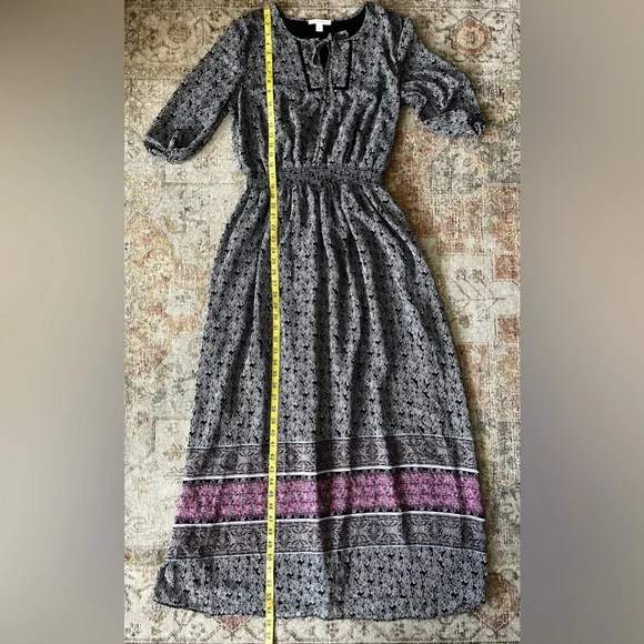 Westport Black and Pink Floral Long Sleeve Dress - Picture 9 of 9